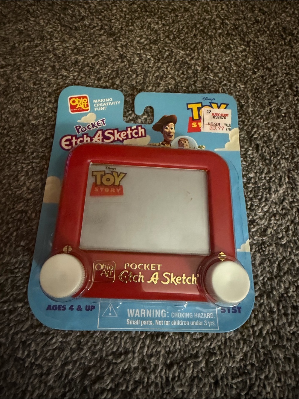 Disney Toy Story Pocket Etch A Sketch - Red Frame with White Knobs